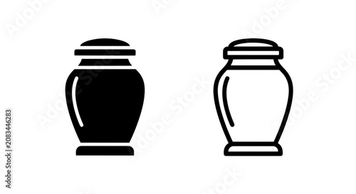 Canvastavla Simple minimalist funeral urn symbol set with cremation, memorial