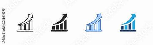 Quadro su tela Set of growth icon collection in multiple style