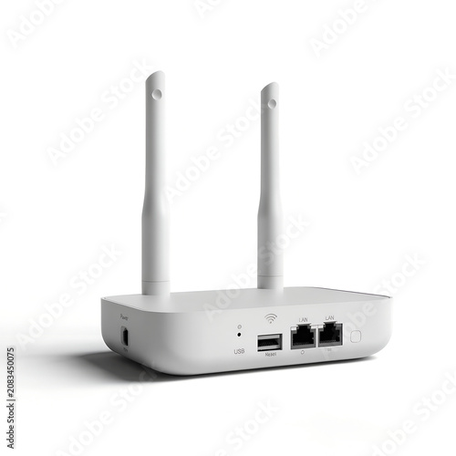 wireless router isolated on white background