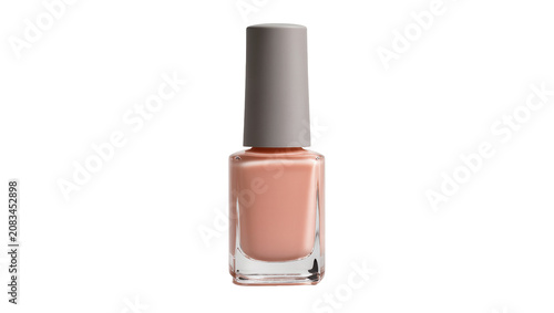 Картината върху платно Peach colored nail polish bottle with grey cap