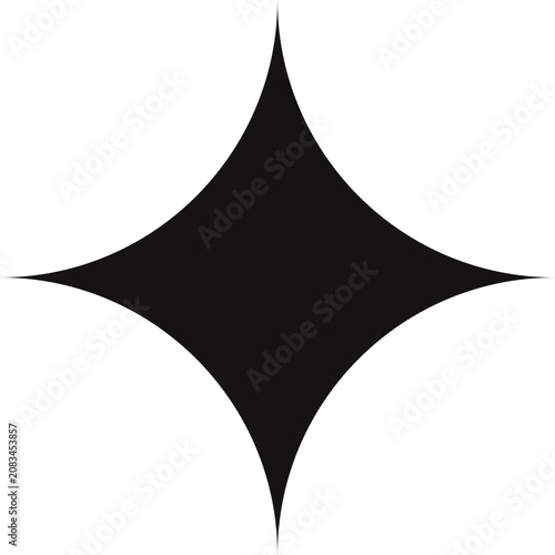 Classic retro four point star sparkle element vector icon