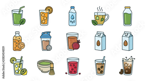 Canvas-taulu Variety of drinks and beverages.