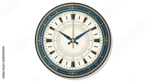Quadro su tela Vintage Decorative Wall Clock Vector Illustration
