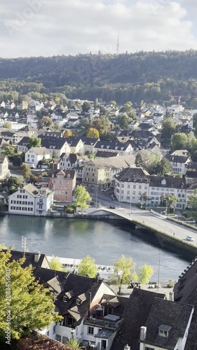 Schaffhausen, Switzerland – October 11, 2025: Panoramic views of the historic city and surrounding landscape from Munot Fortress on a sunny autumn day. Editorial use only.