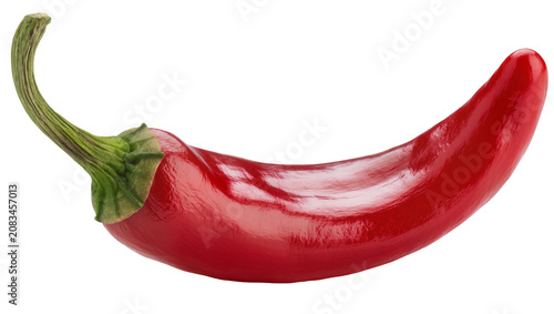 Photography Red chili pepper with green stem