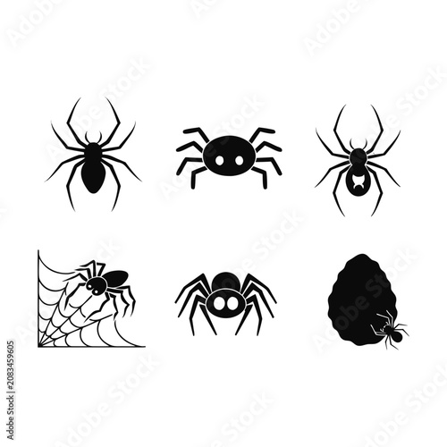 Premium Halloween spider collection spooky creepy isolated vector illustration

