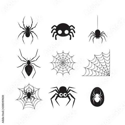 Premium Halloween spider collection spooky creepy isolated vector illustration


