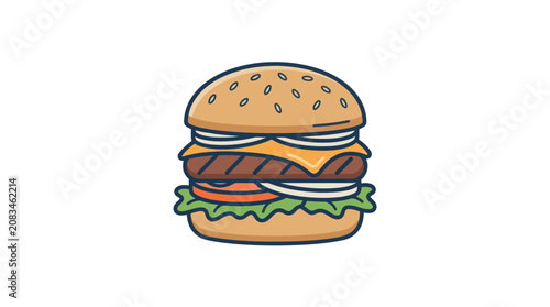 Foto A delicious cheeseburger with lettuce.