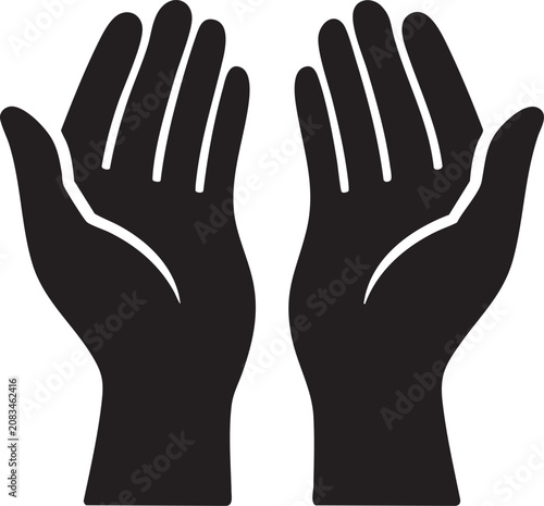 Muslim Prayer Hands Worship and Islamic Dua Icon