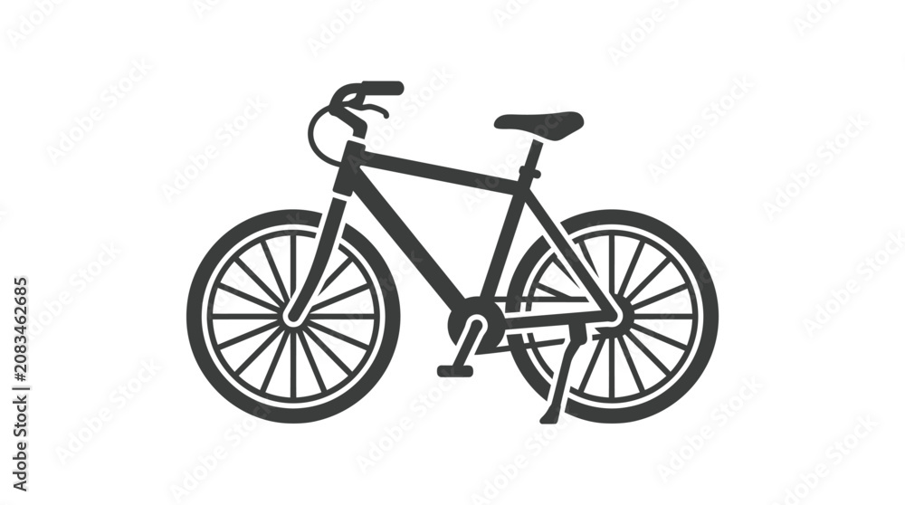 Fototapeta premium Black bicycle with two wheels.