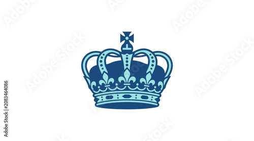 Foto Blue Royal Crown Icon Symbol.