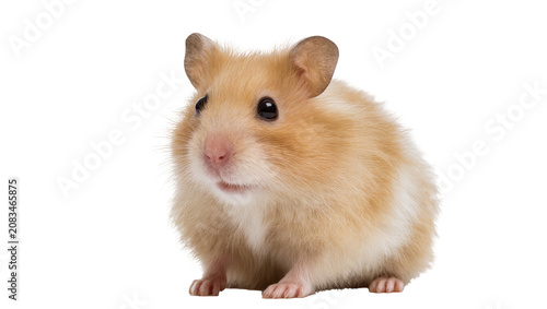 Canvastavla Fluffy Syrian hamster with golden brown and white fur