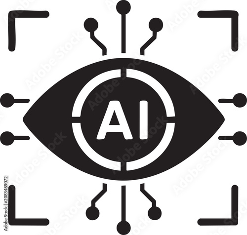AI Computer Vision Icon Vector Artificial Intelligence Recognition Symbol