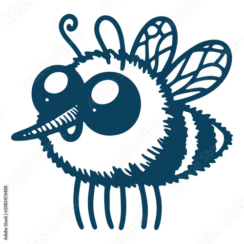 Cute Bumblebee Insect Cartoon Illustration