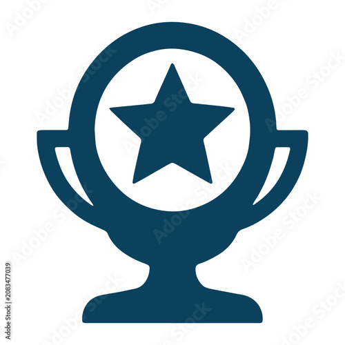Star Trophy Award Icon on White Background