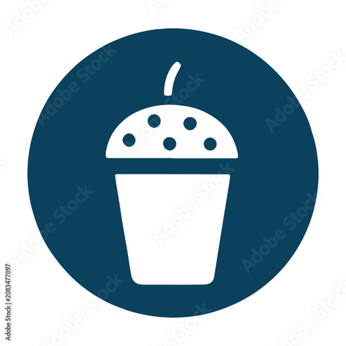 Salt Shaker Icon on Dark Blue Circle Background