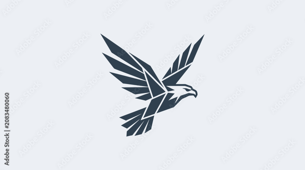 Obraz premium Geometric Eagle in Flight Silhouette.