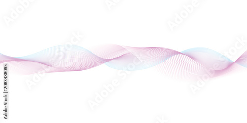 Canvas Print Abstract flowing wavy lines background in pink and blue gradient with abstract g