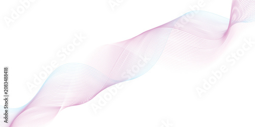 Tableau sur toile Abstract flowing wave pattern with soft pink and blue tones abstract gradient ba