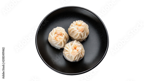 Cuadro en lienzo Steam basket filled with traditional Asian dim sum dumplings isolated on a trans