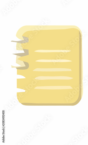 Yellow spiral notepad illustration for professional business notes, reminders, and organization on isolated white background