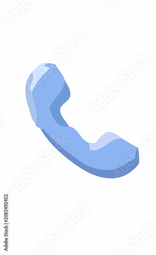 Minimalist Light Blue Telephone Handset Graphic Illustration for Modern Communication and Digital Contact Design Projects