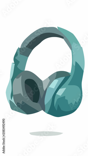 Stylish teal headphones illustration, perfect for music lovers and audio enthusiasts seeking a modern aesthetic