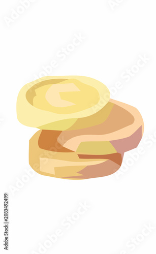 Stacked Fresh Sliced Banana Fruit Pieces Hand Drawn Vector Illustration for Healthy Organic Food Concepts