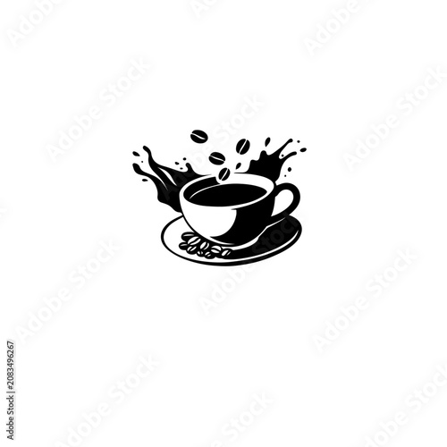 Coffee Splash Cup Logo Vector Design