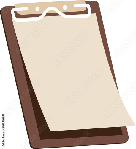 Clipboard with blank paper sheet office element flat vector icon