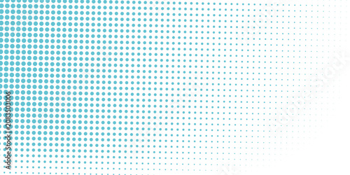 Slika na platnu Transparent Vector Gradient Blue Color Halftone Background Staggered Dots Patter