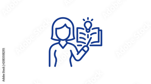 Canvas-taulu Woman Holding Light Bulb Idea.