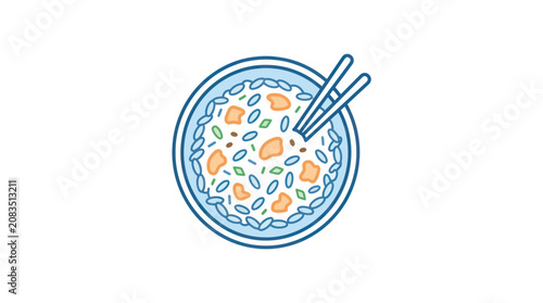 Konstfotografi A bowl of rice with shrimp.