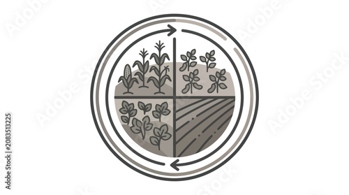 Bilde på lerret Agricultural Land Division Illustration.