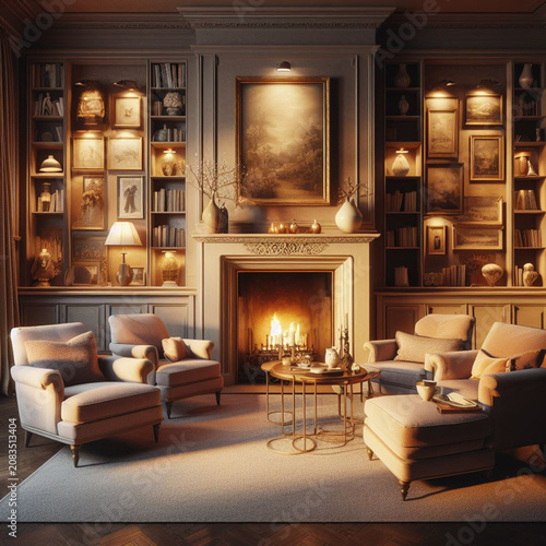 living room with fireplace