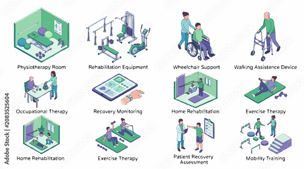 Fototapeta premium Physical Therapy Rehabilitation Medical Assistance.