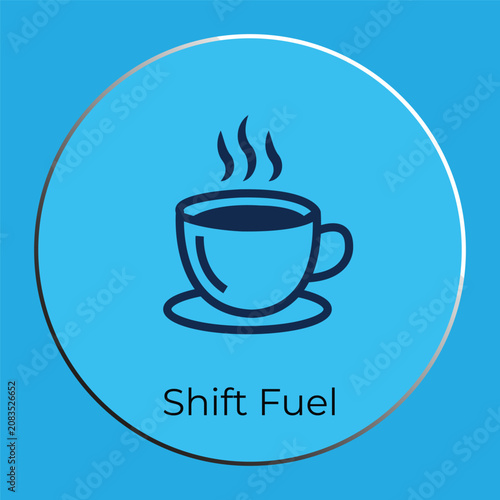 Minimalist Coffee Cup Logo with Steam and Circle Frame - 