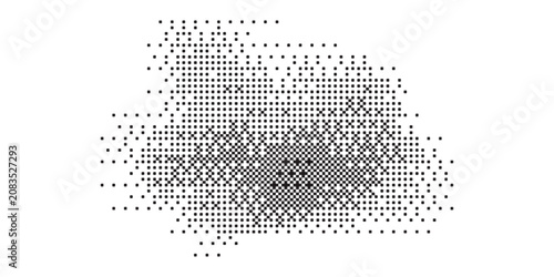 Fotografía abstract black and gray dotted pattern with circular shapes and focal points for
