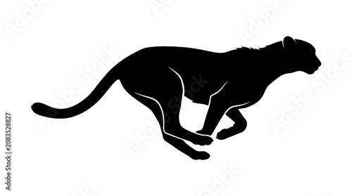 Tablou pe pânză Black Panther Silhouette Running Fast.
