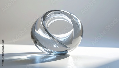 Elegant Glass Knot Sculpture - A Study in Light and Form.