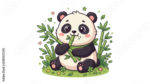 panda and bamboo