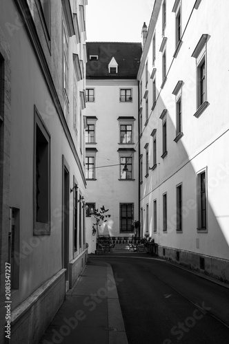 Quiet path between the buildings.