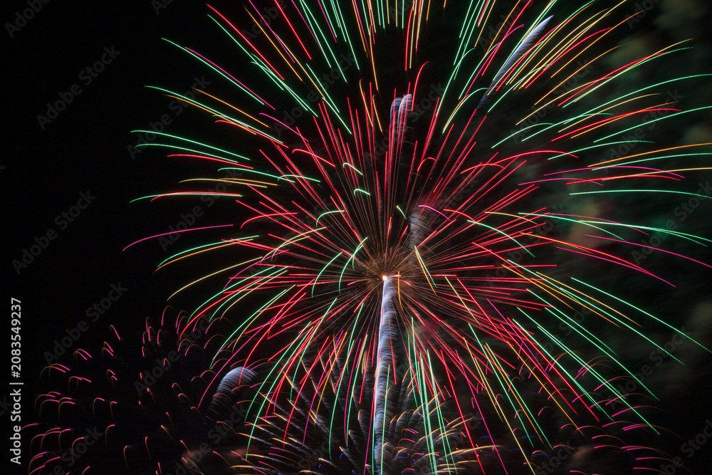 Obraz premium multicolor fireworks in night sky