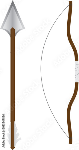 Obraz na płótnie Traditional Wooden Bow for game assets and design.