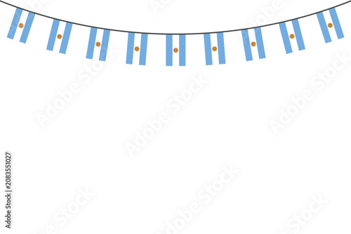 Obraz na plátně Argentine flag bunting garland on isolated white background