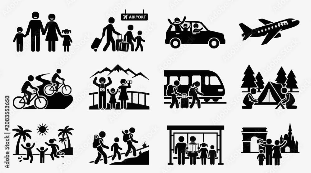Fototapeta premium Global Travel and Daily Life Scenes.