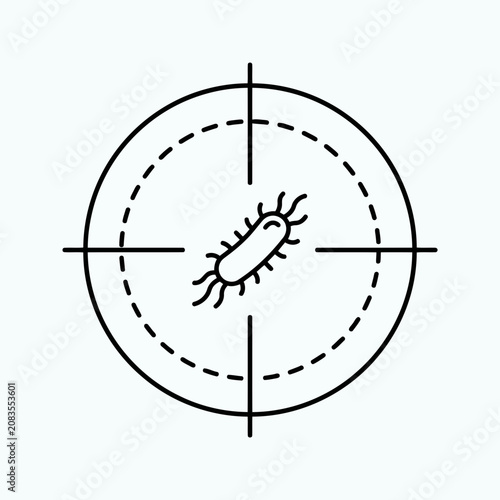 Vector illustration of Bacteria in crosshair target