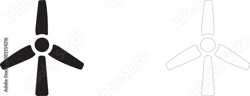 Tableau sur toile Wind Turbine Vector icon, Renewable Alternative Energy and Clean Power Generator