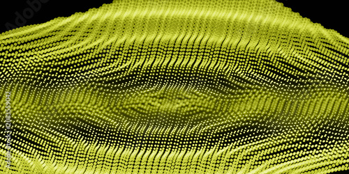 Abstract yellow dotted wave background