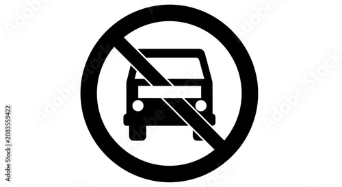 Fotografía Prohibition sign for vehicle traffic